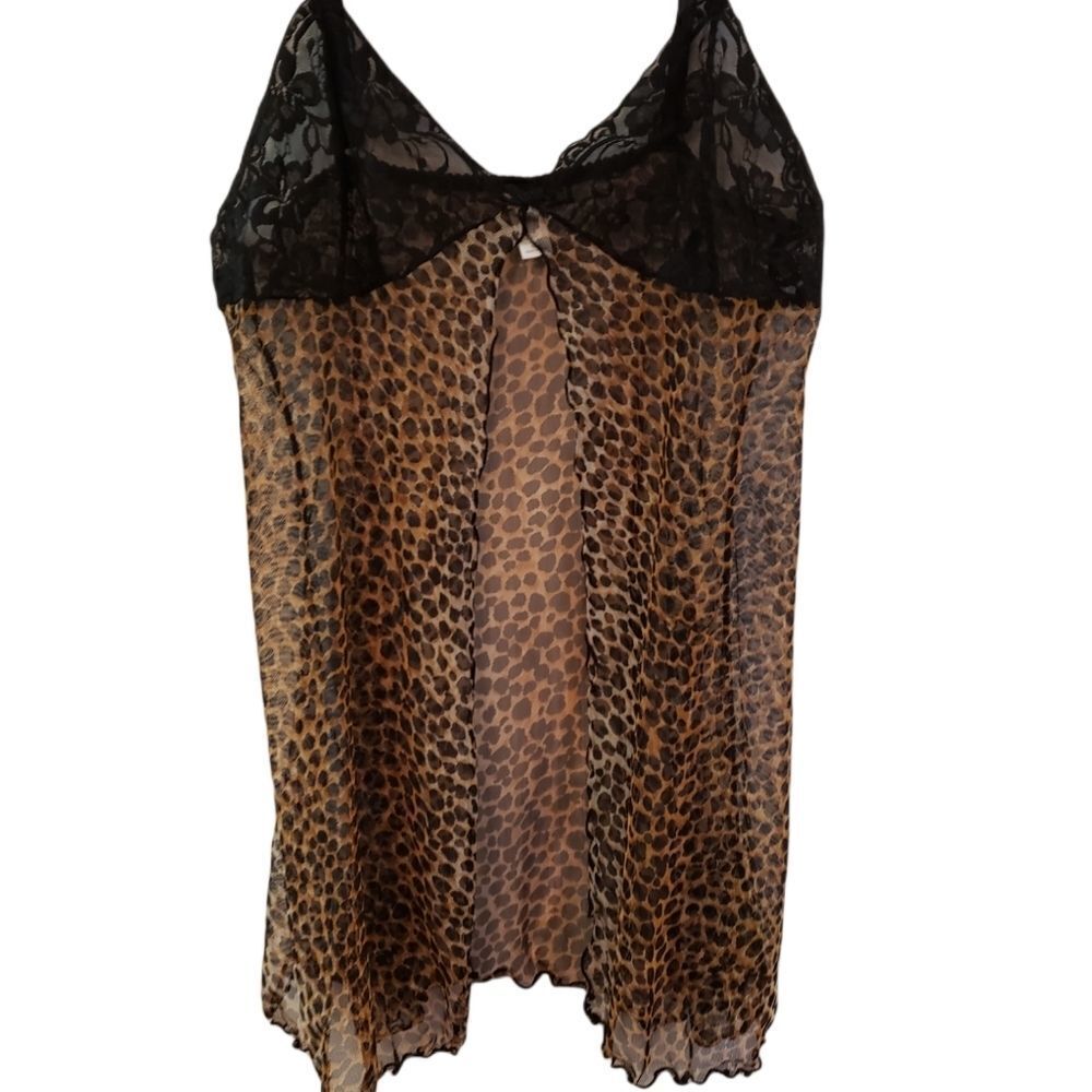 Victoria's Secret Black and Brown Leopard Chemise